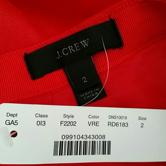 J. Crew  Fluted Skirt in Stretch linen red size 2 - Picture 6 of 8